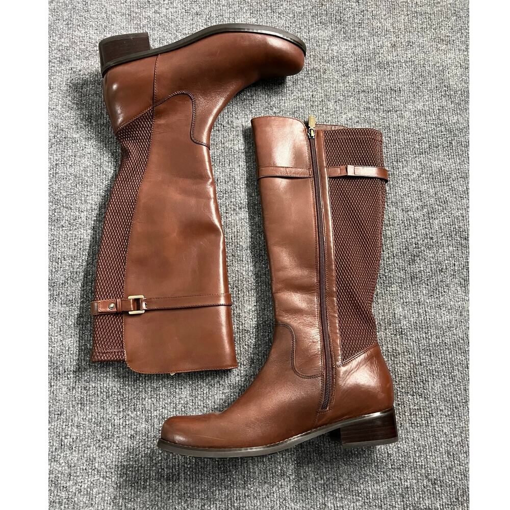 Blondo Viva Waterproof Butterscotch Brown Tall Leather Riding Boots Size 9.5
